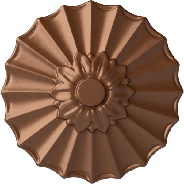 Ekena Millwork Shakuras Ceiling Medallion (Fits Canopies up to 1 3/8"), Hnd-Painted Polished Copper, 9"OD x 1 3/8"P CM09SHPOS - main